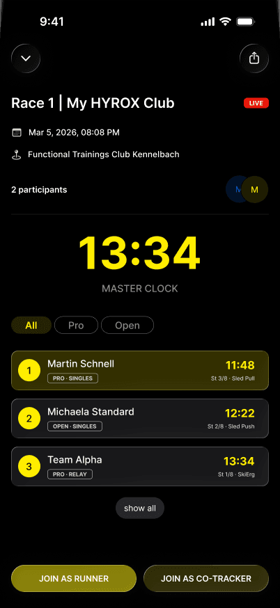ROXSIM race screen